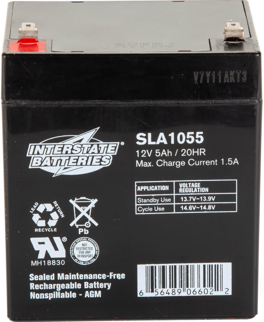 Interstate Batteries 12V 5Ah Battery (SLA1055) - SLA/AGM Replacement Battery for Alarm Systems, Security, Garage Door Openers for Chamberlain, Genie, Liftmaster, Craftsman, Workhorse (F1 Terminals)