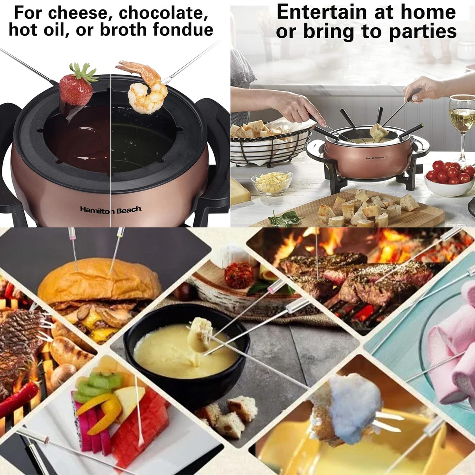 FYHJTRT 24PCS Fondue Forks - 9.45" Stainless Steel Color-Coded Skewers Heatproof Handles for Chocolate, Cheese, Marshmallows & Meat (6 Colors)
