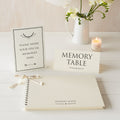 ANGEL & DOVE Large A4 Funeral Memory Book & 2 Signs Set (Ivory) - Memorial, Condolence, Celebration of Life