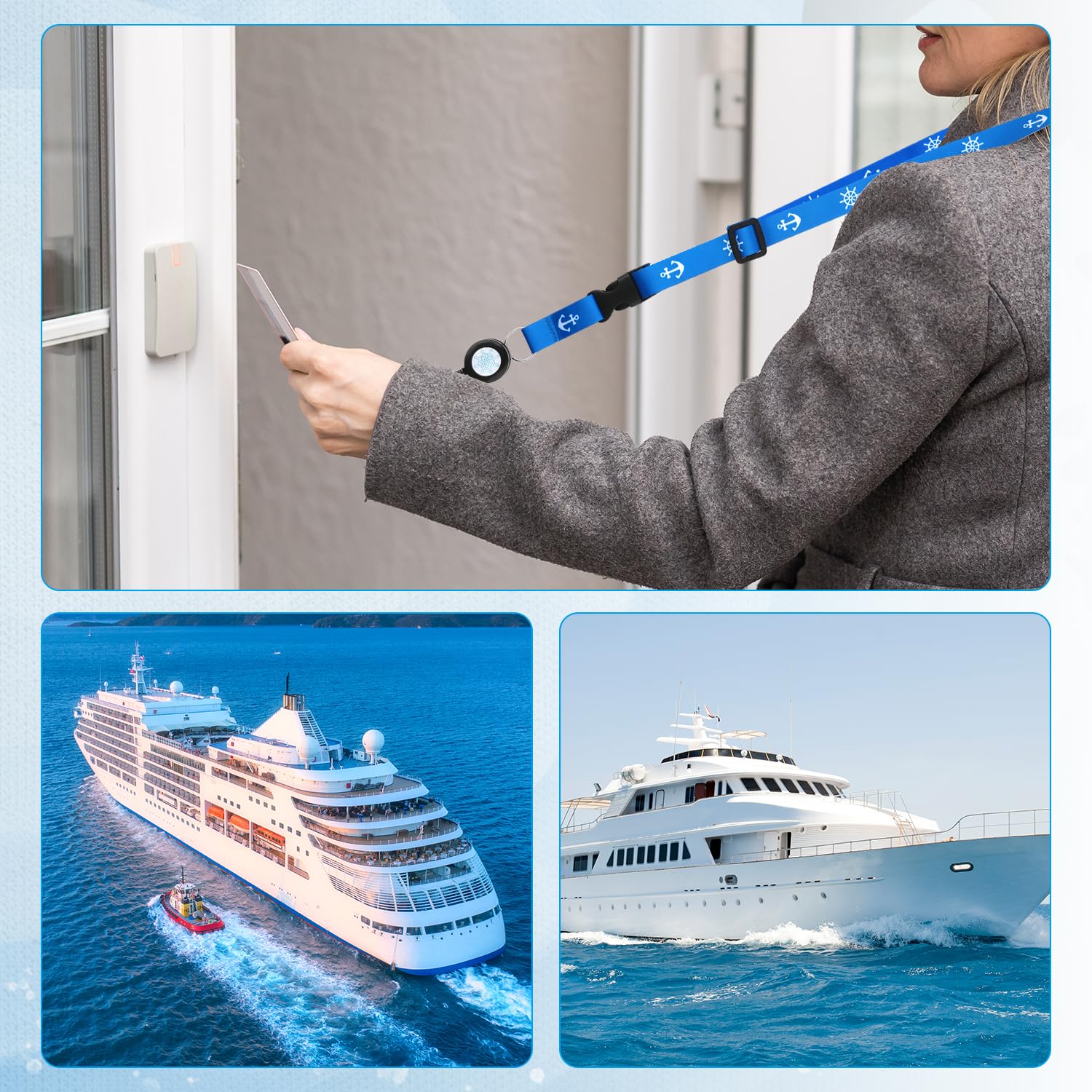 Cruise Lanyard Set, 4pcs Adjustable Cruise Lanyard Retractable Cruise Ship Card Lanyard Waterproof Cruise Lanyard with ID Holder for Cruise Must-Have Accessories (4 Colors)