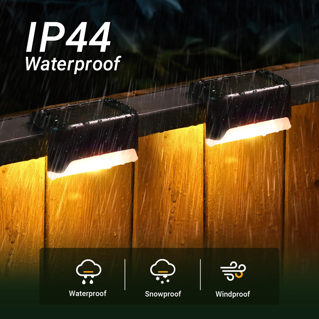 PATIOWIN Solar Deck Lights Outdoor, Solar Step Lights Waterproof Led Lights for Outdoor Stairs, Step, Fence, Patio,Yard,Porch and Balcony(12 Pack,Warm White)