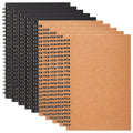 Hacaroa 10 Pack Blank Spiral Notebooks, 8"x5" Unlined Journal Kraft Cover Sketch Note Pad, Diary NoteBook Planner Memo Notepads for Students, Office Supplies, 100 Pages, 2 Colors
