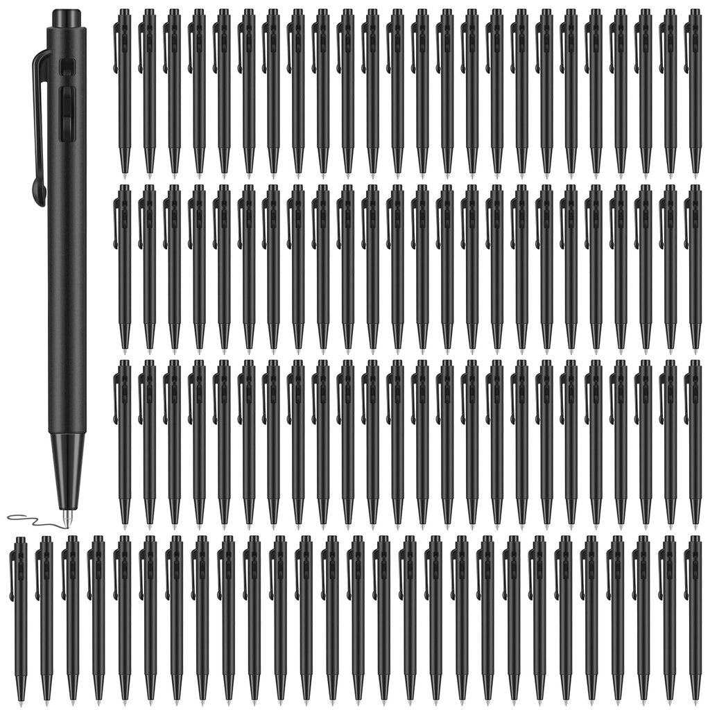 DIMEGON 100 Pcs 4'' Mini Retractable Ballpoint Pens, 0.7 mm Fine Point With Clip, Tiny Ink Black for Pocket Notebook Office