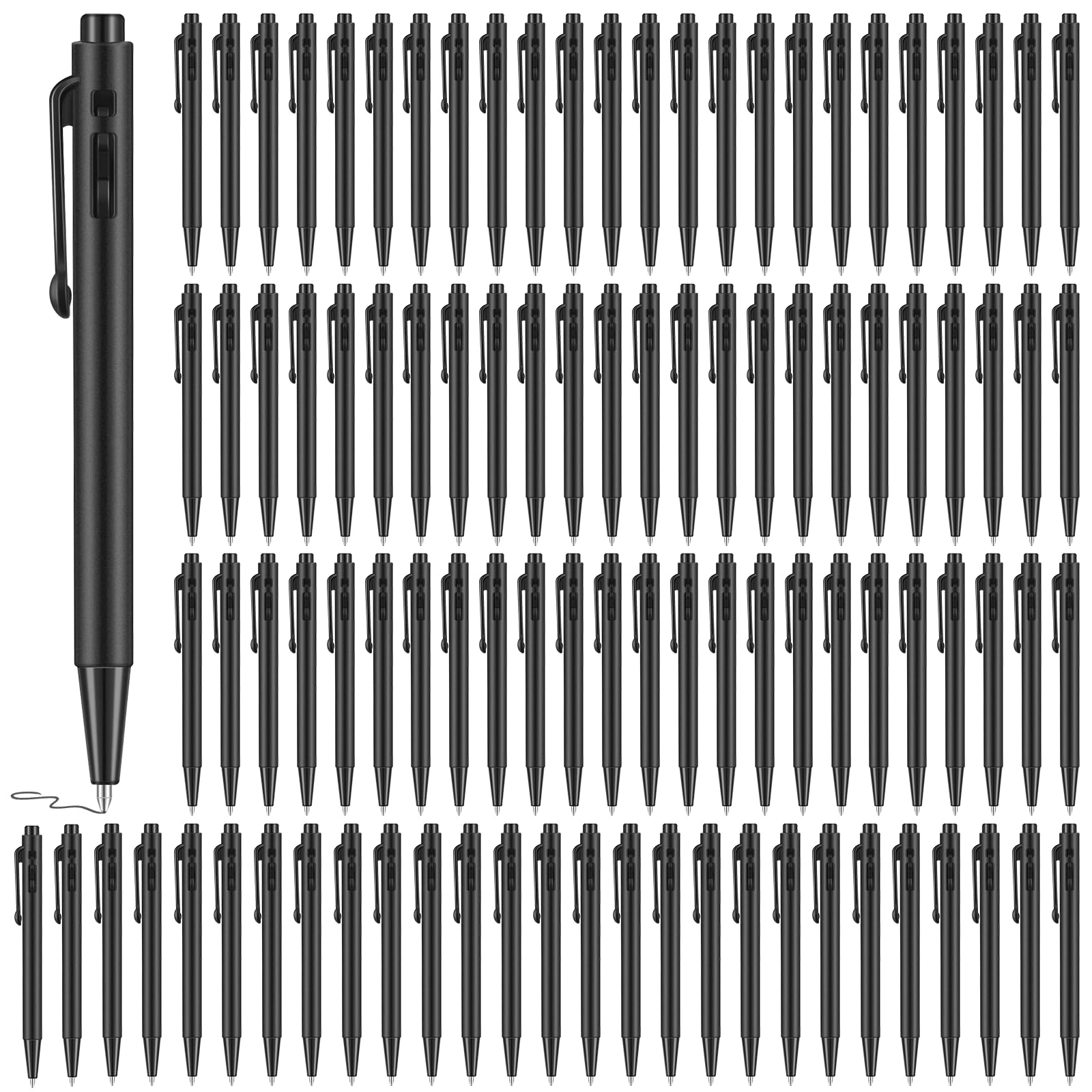 DIMEGON 100 Pcs 4'' Mini Retractable Ballpoint Pens, 0.7 mm Fine Point With Clip, Tiny Ink Black for Pocket Notebook Office