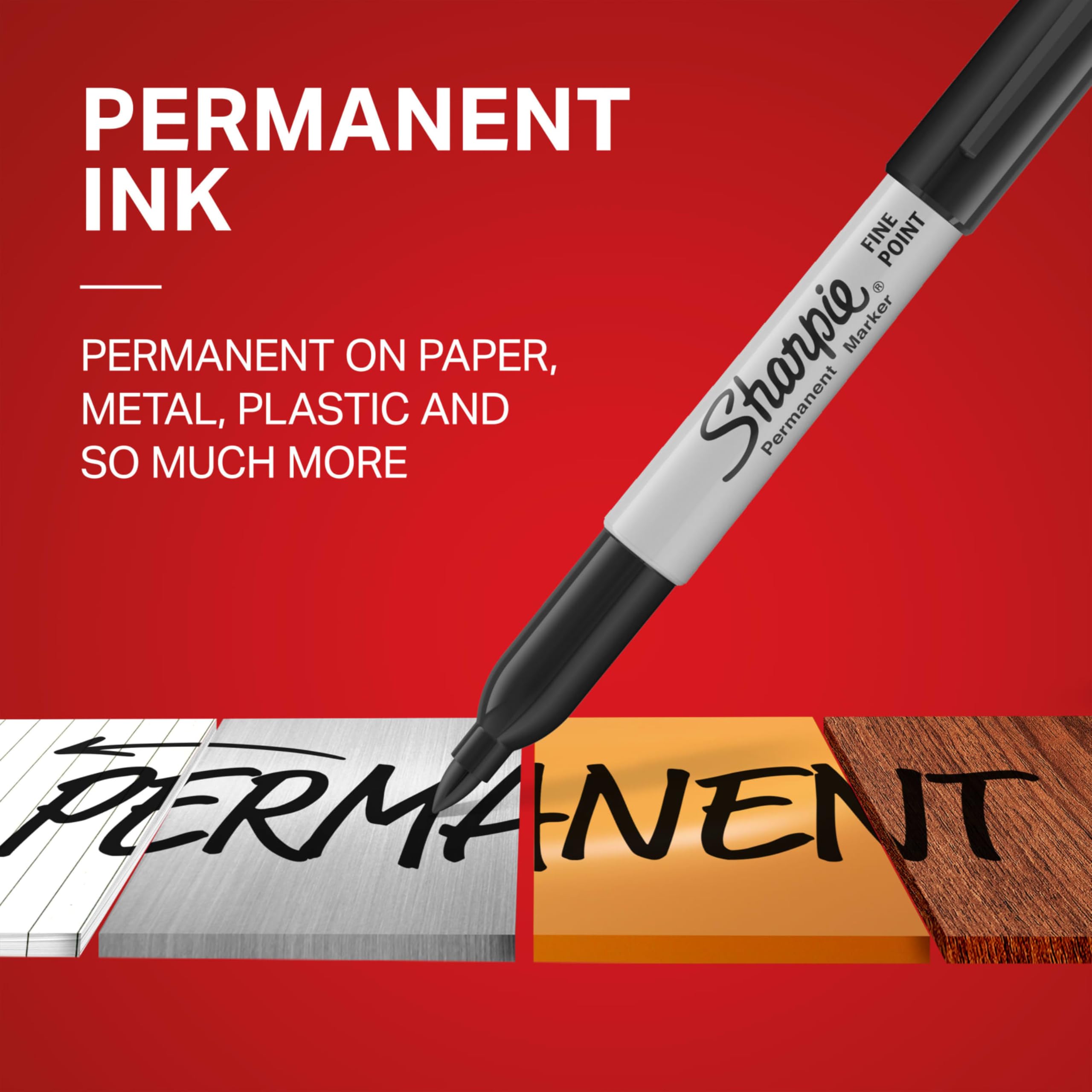 Sharpie Permanent Markers, Fine Point, Black with Metallic Silver Bonus, 25 Count