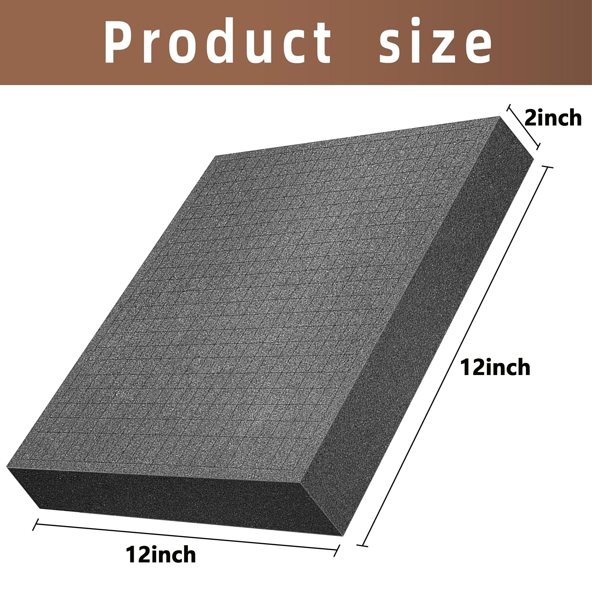 4 Pcs Pick and Pluck Foam Insert - 12 x 12 x 2 Inch Pick Apart Foam Sheet with Bottom Use for Board Game Box Cases Storage Drawer
