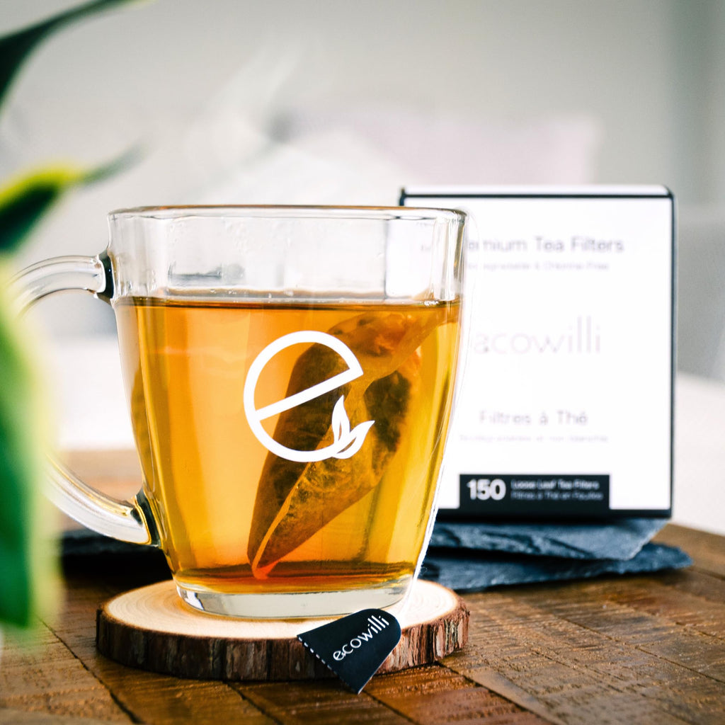 Ecowilli Tea Bags for Loose Tea Biodegradable Tea Filter Bags Drawstring 150-pack, Natural Paper Unbleached Tea Filters