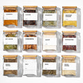 Glass Spice Jars with Bamboo Lid, 4oz Square Spice Containers for Pantry Organization, Seasoning Bottles with Labels, Spoons, Funnel for Salt Sugar