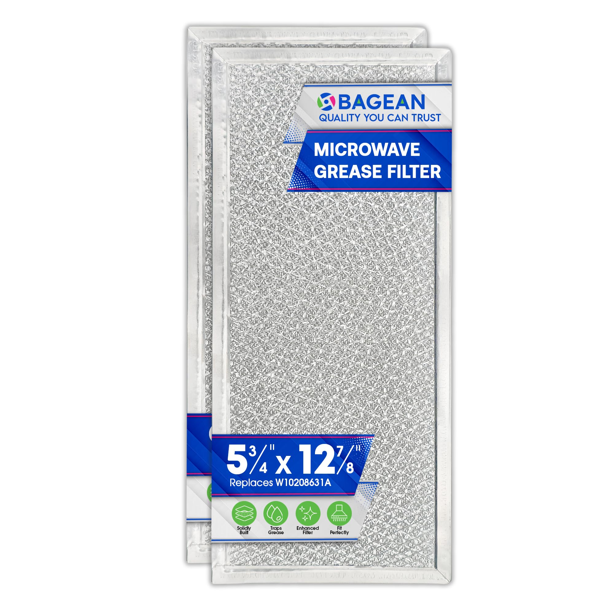 Replacement for Whirlpool W10208631A Microwave Grease Filter (2-Pack)