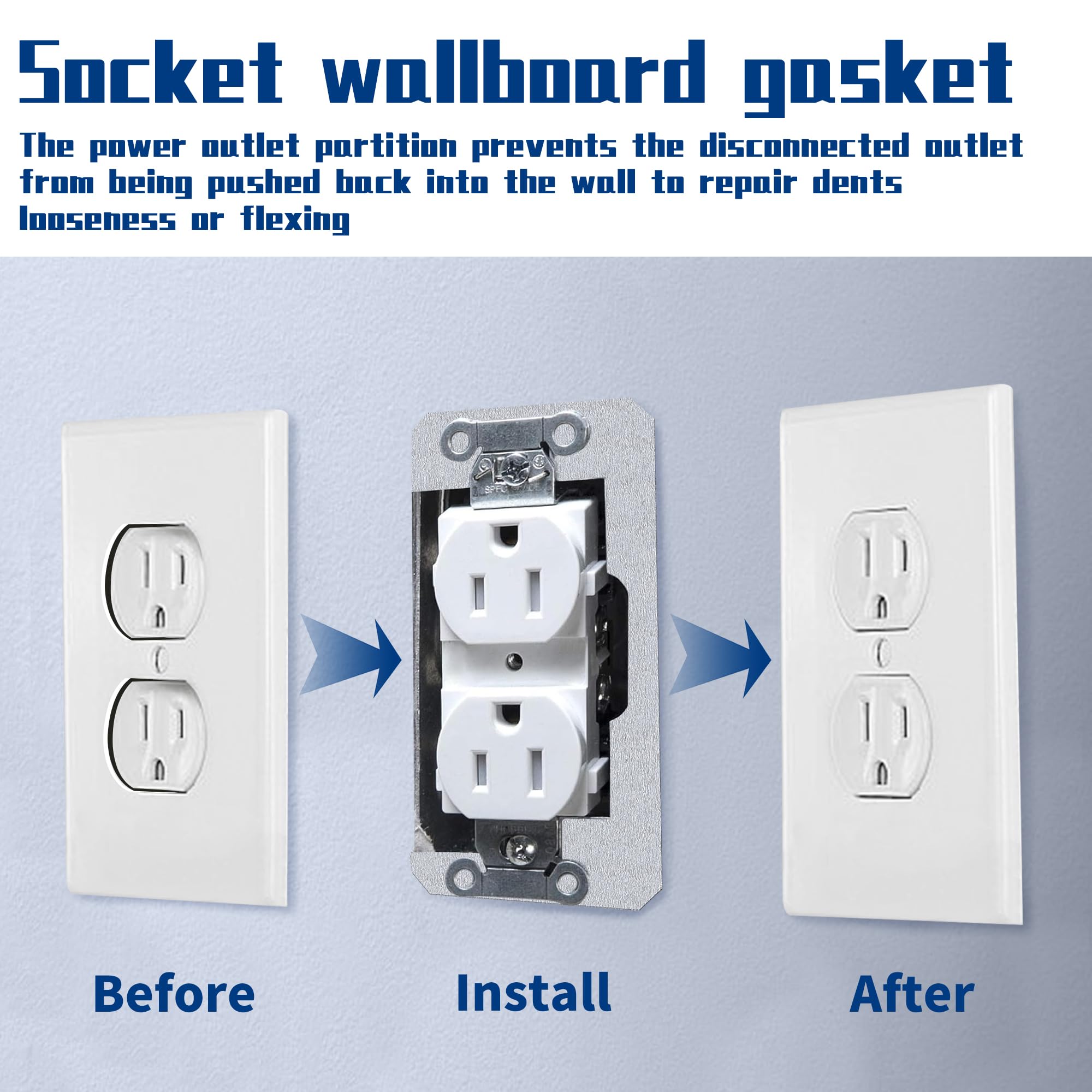 DECOHS 20 Pcs Wall Plate Spacer- Metal Flush Fit Device Leveling Plates- Receptacle Spacers Shims Leveler for Fixing Walls Electrical Outlet Electrical Boxes