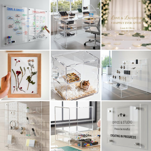 12 x 12” Clear Acrylic Sheet Cast Plexiglass (4-Pack) – 1/8” Thick; Use for Craft Projects, Signs, DIY Projects and More; Cut with Cricut, Saw or Hand Tools – No Knives