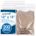Spartan Industrial - 12” X 15” (200 Count) Self Seal Clear Poly Bags with Suffocation Warning for Packaging, T-Shirts & Clothing - Permanent Adhesive