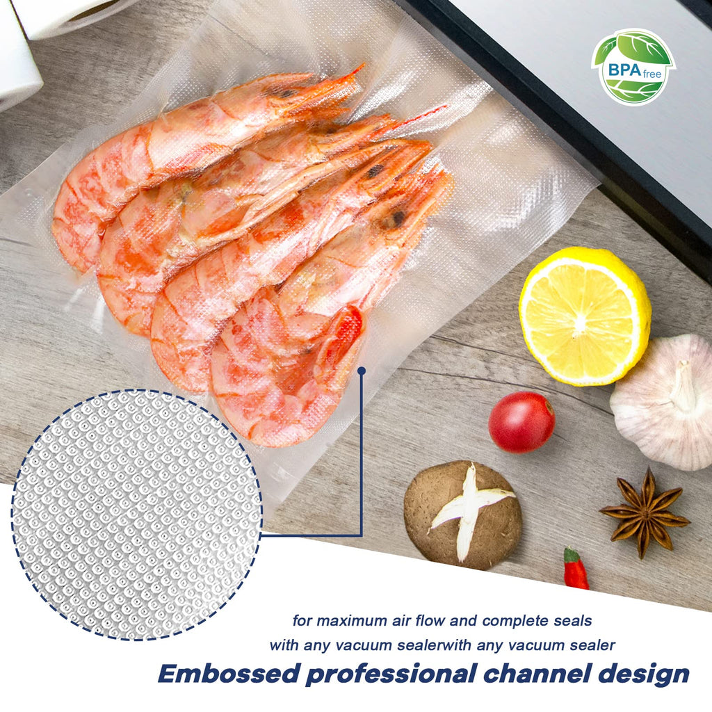 Deefre Vacuum Sealer Bags 2 Rolls 8"x50' Commercial Grade Food Saver Bags for Seal a Meal, BPA Free, Heavy Duty, Great for vac Storage, Meal Prep or Sous Vide