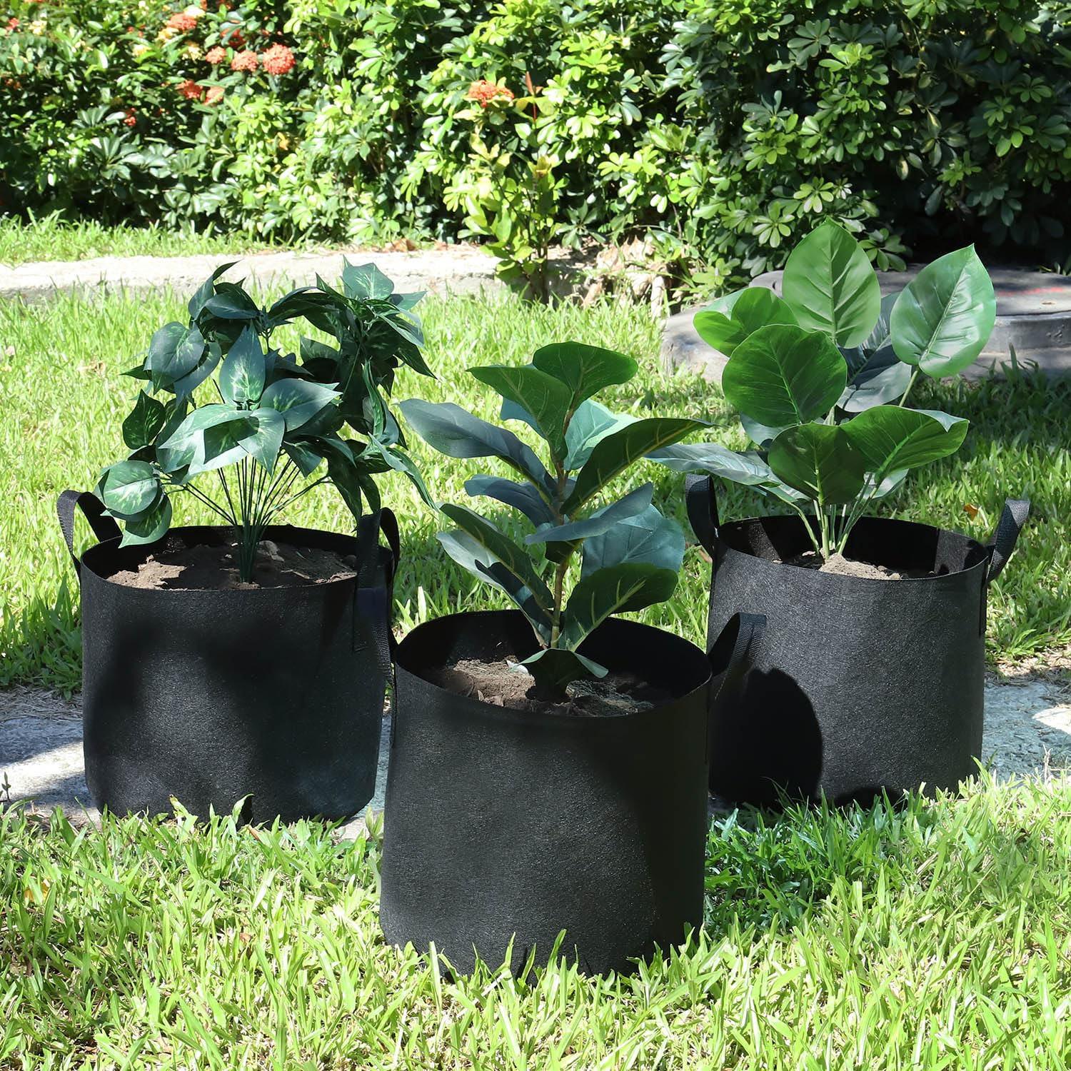 Lyincat 12-Pack 3 Gallon Grow Bags Heavy Duty Thickened Nonwoven Fabric Pots with Durable Handles