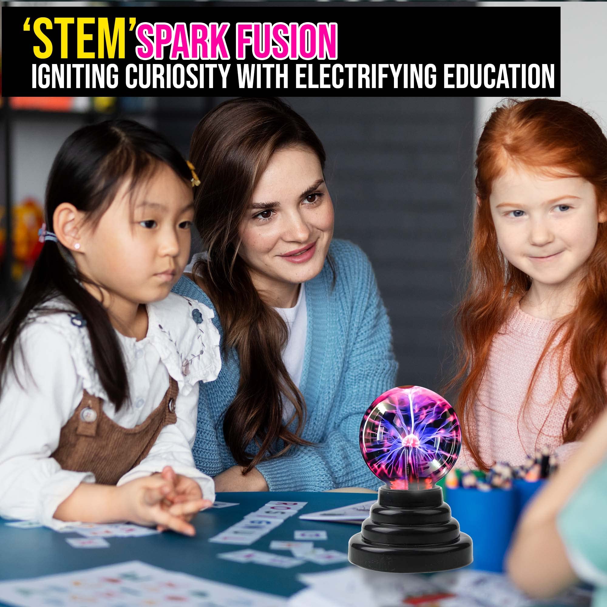 Brewish Plasma Ball Lamp 3 inch Touch Sensitive Novelty Nebula Sphere Globe – USB & Battery Powered Magical Orb Toy Gift for Kids, Men & Women for Birthday, Christmas, Party Celebrations