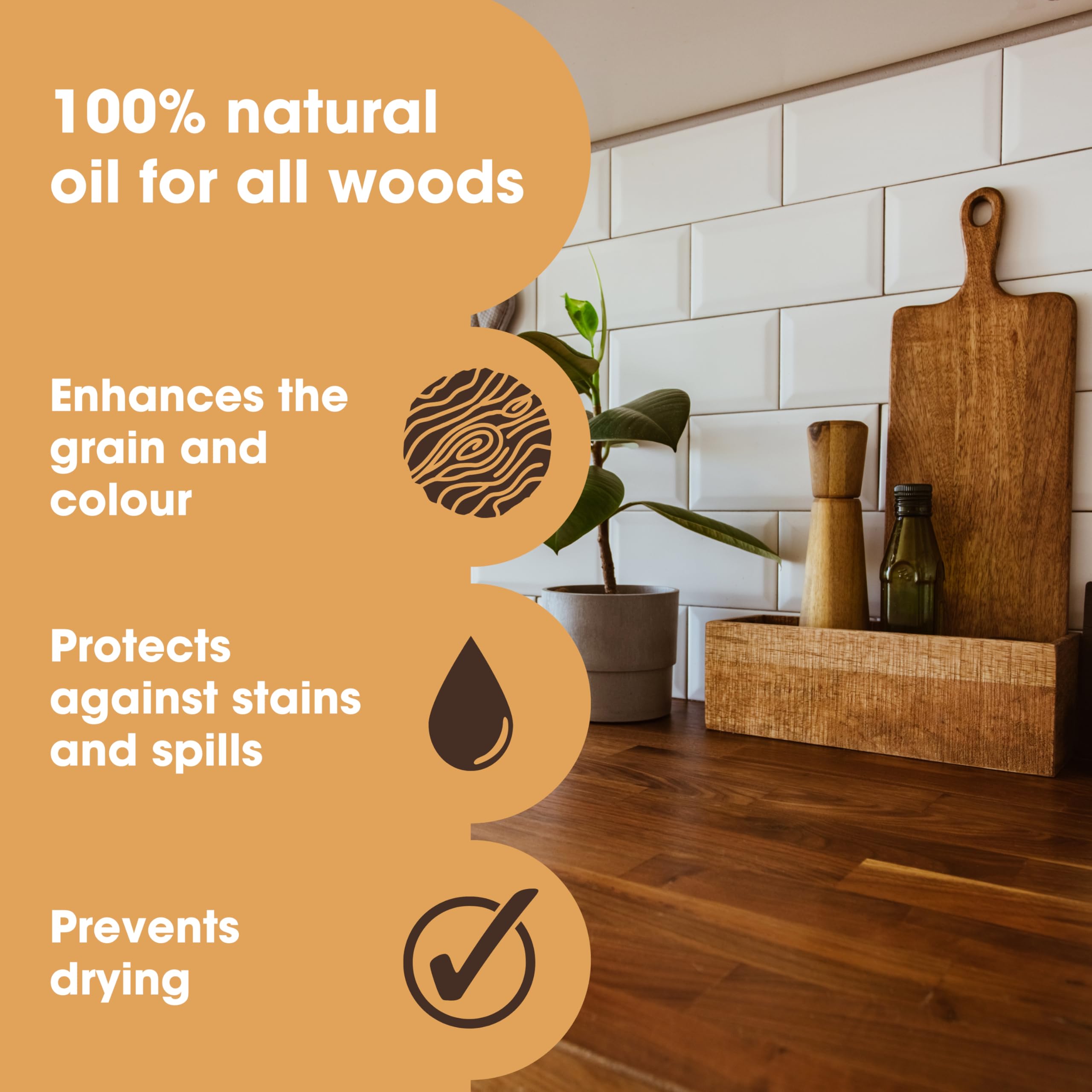 Furniture Clinic Pure Tung Oil for Wood | Non-Toxic Food Grade Water Resistant Tung Oil | Finish & Seal | Natural, Stained, or Treated Wood | For Indoor/Outdoor Surfaces & Floors - 17oz