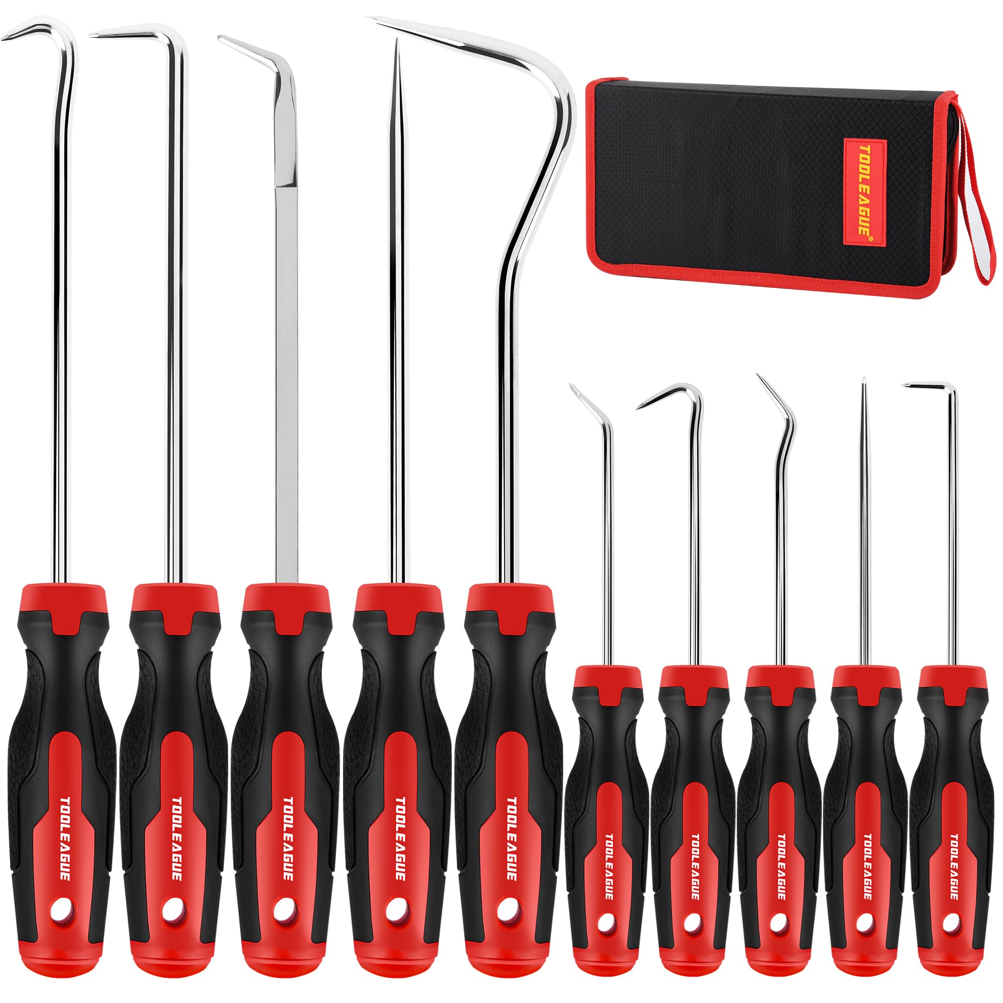 TOOLEAGUE 10Pcs Pick and Hook Set with Scraper and Magnetic Telescoping Tool Kit