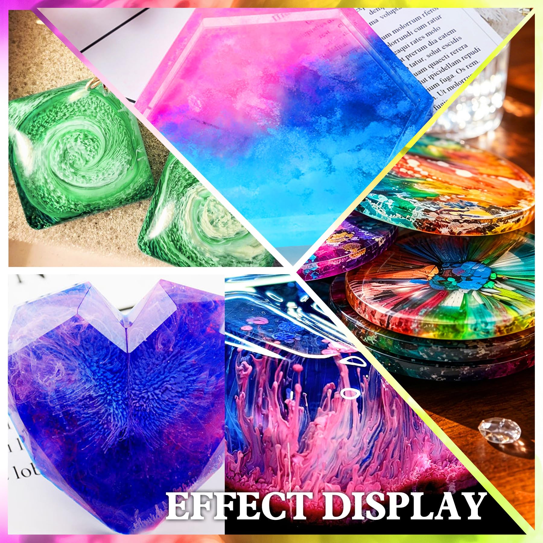 Alcohol Ink Set - 24 Vibrant Colors for Resin Art, Petri Dish Making, Epoxy Painting - Concentrated Alcohol-Based Paint Color Dye for Tumbler Making - 24 x 10ml/.35oz