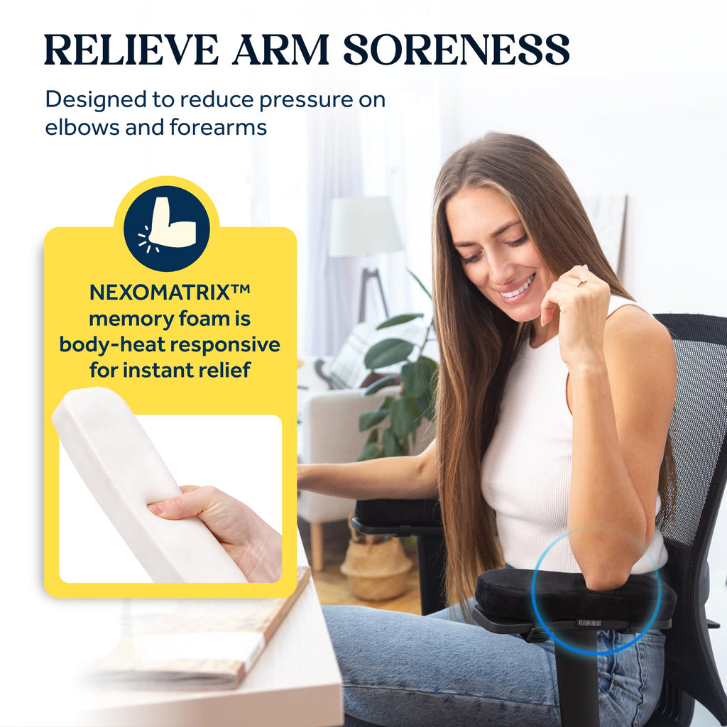 WESTERN COMFORT Thick Office Chair Armrest Pads - Desk Chair Arm Pads - Arm Rest Pad - Office Chair Armrest Cover - Gaming Chair Armrest - Set of 2