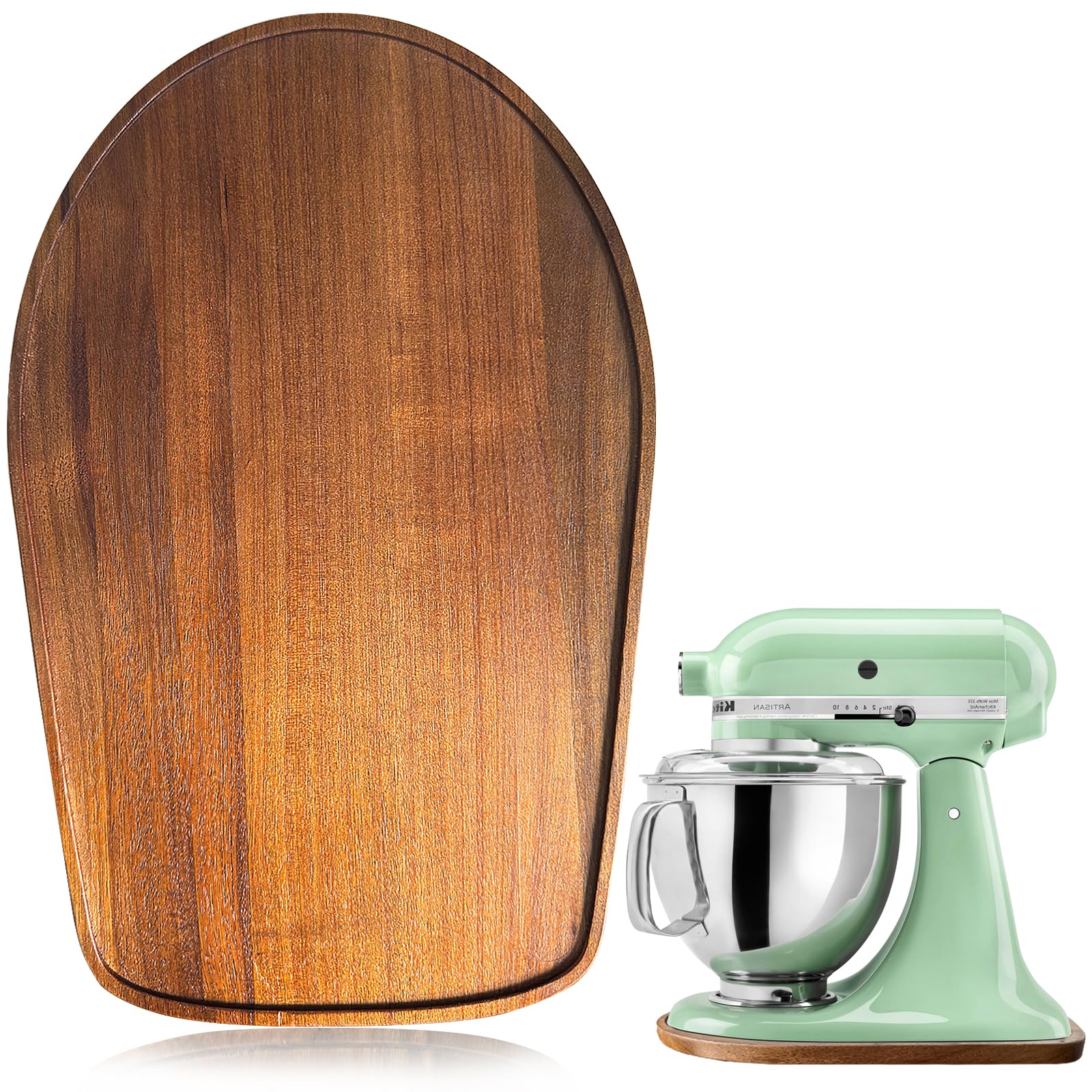 Acacia Wood Mixer Slider Mat for KitchenAid Stand Mixer Wooden Sliding Tray Compatible with Kitchen Aid 4.5-5 Qt Mixer