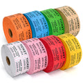 L LIKED 8000 Assorted Raffle Tickets with Consecutive Serial Numbers, 8 Rolls of 1000, 50/50 Raffle Tickets Double Roll for Events (Orange, Blue, Green, Brown, White, Pink, Red, Yellow)