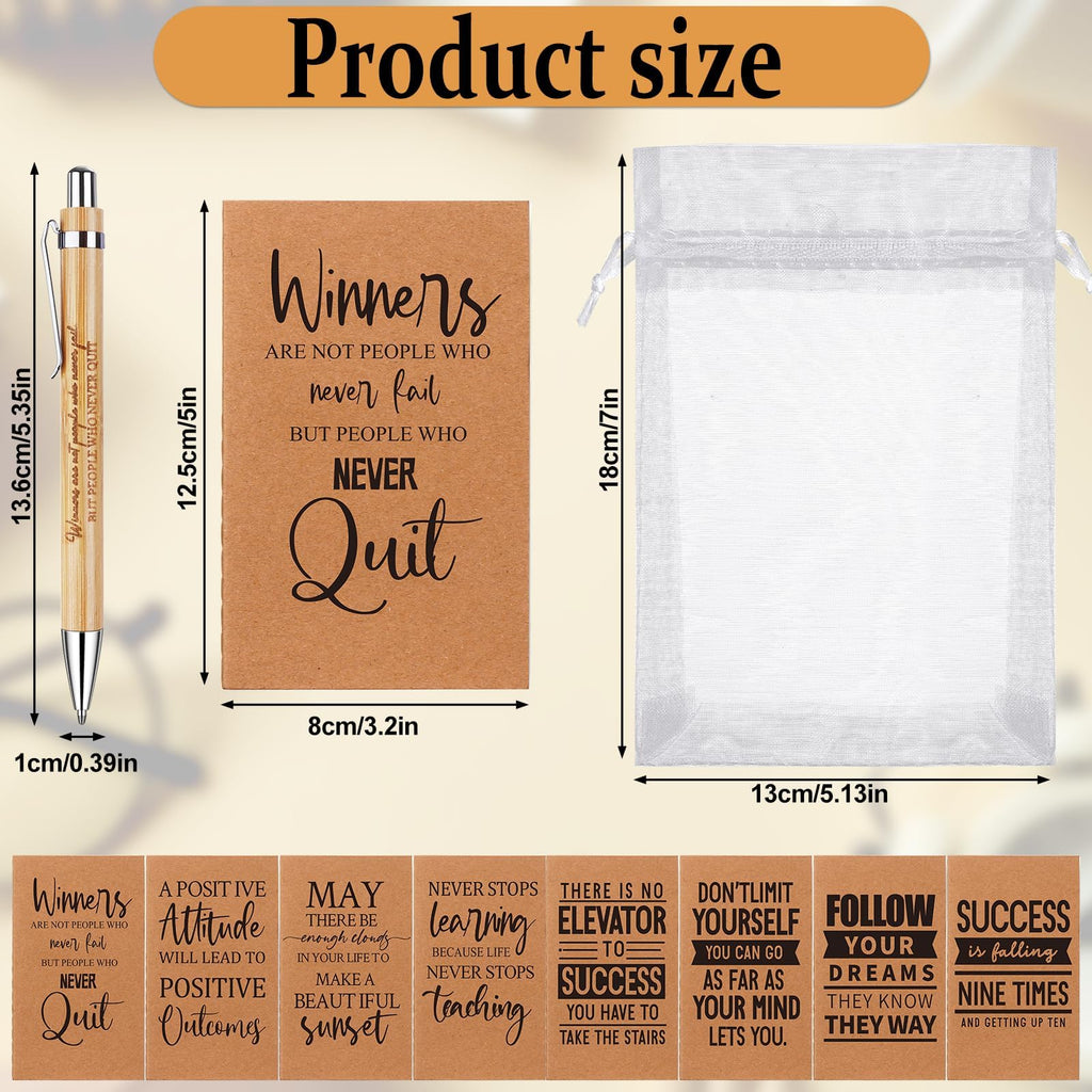 48 Pcs Inspirational Notebooks Motivational Ballpoint Pens Thank You Gifts Positive Notepad Pen Inspirational Employee Appreciation Gifts for Coworker Teacher Staff Nurse Student Back to School Gift
