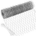Chicken Wire 13.7 in x 393.7 in Poultry Wire Netting Hexagonal Galvanized Mesh Garden Fence Barrier for Pet Rabbit Chicken Fencing with 100 Pcs Cable Zip Ties