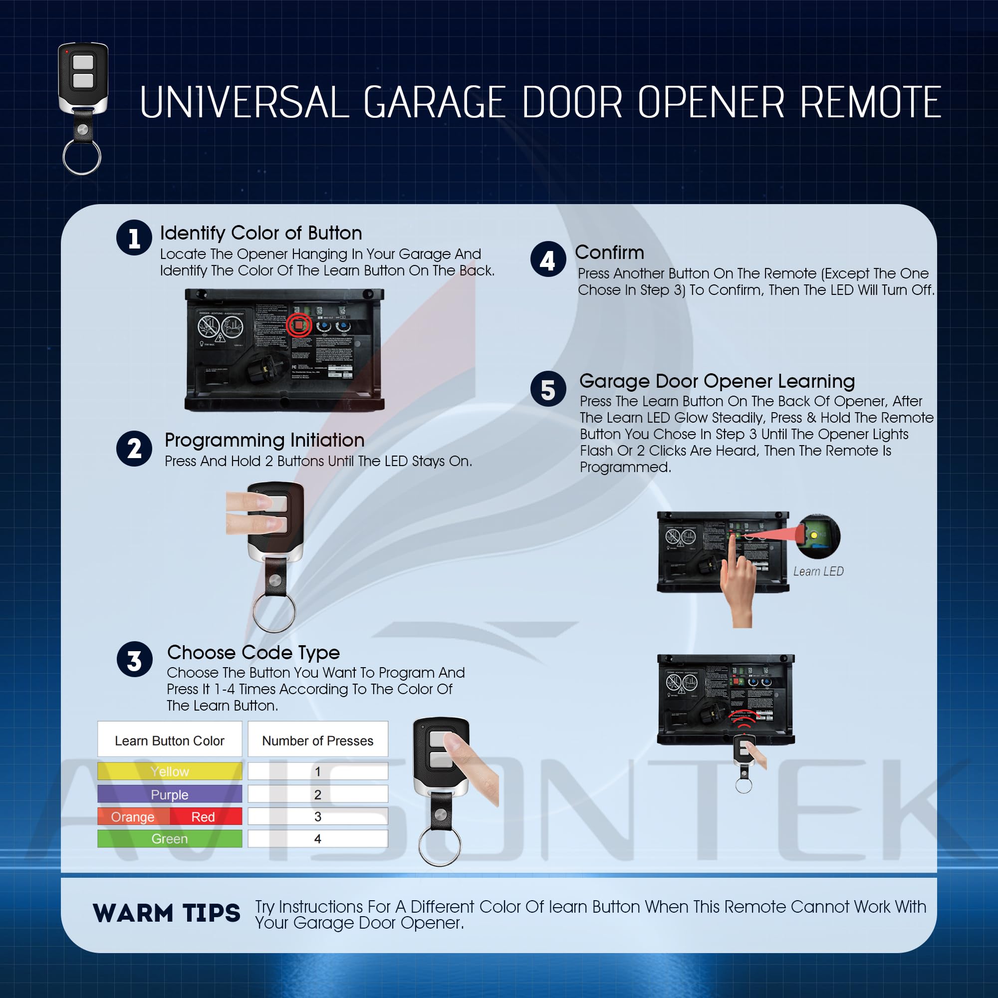 2 for Chamberlain LiftMaster Craftsman Garage Door Remote 893Max 953EV-P2 Universal【3 Year Warranty】