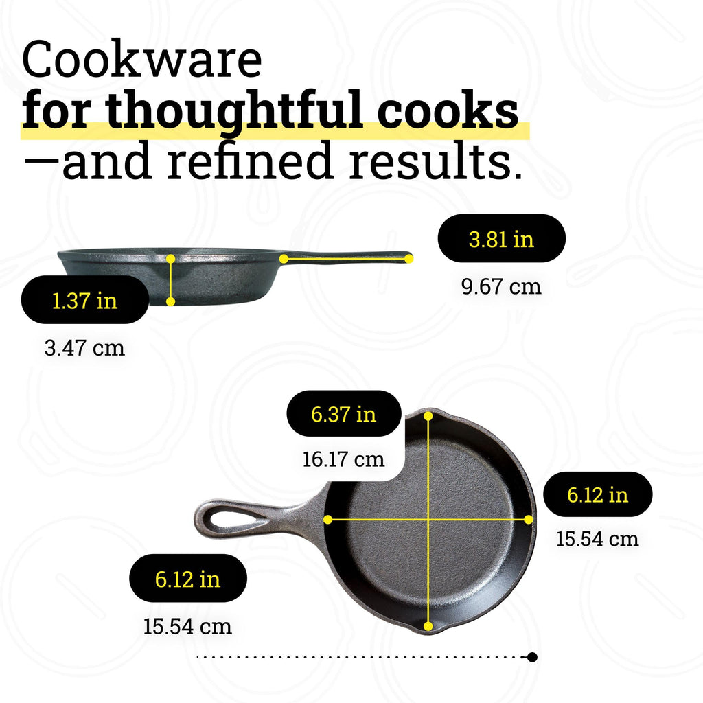 Lodge L3SK3 6-1/2-Inch Logic Pre-Seasoned Skillet (Black)