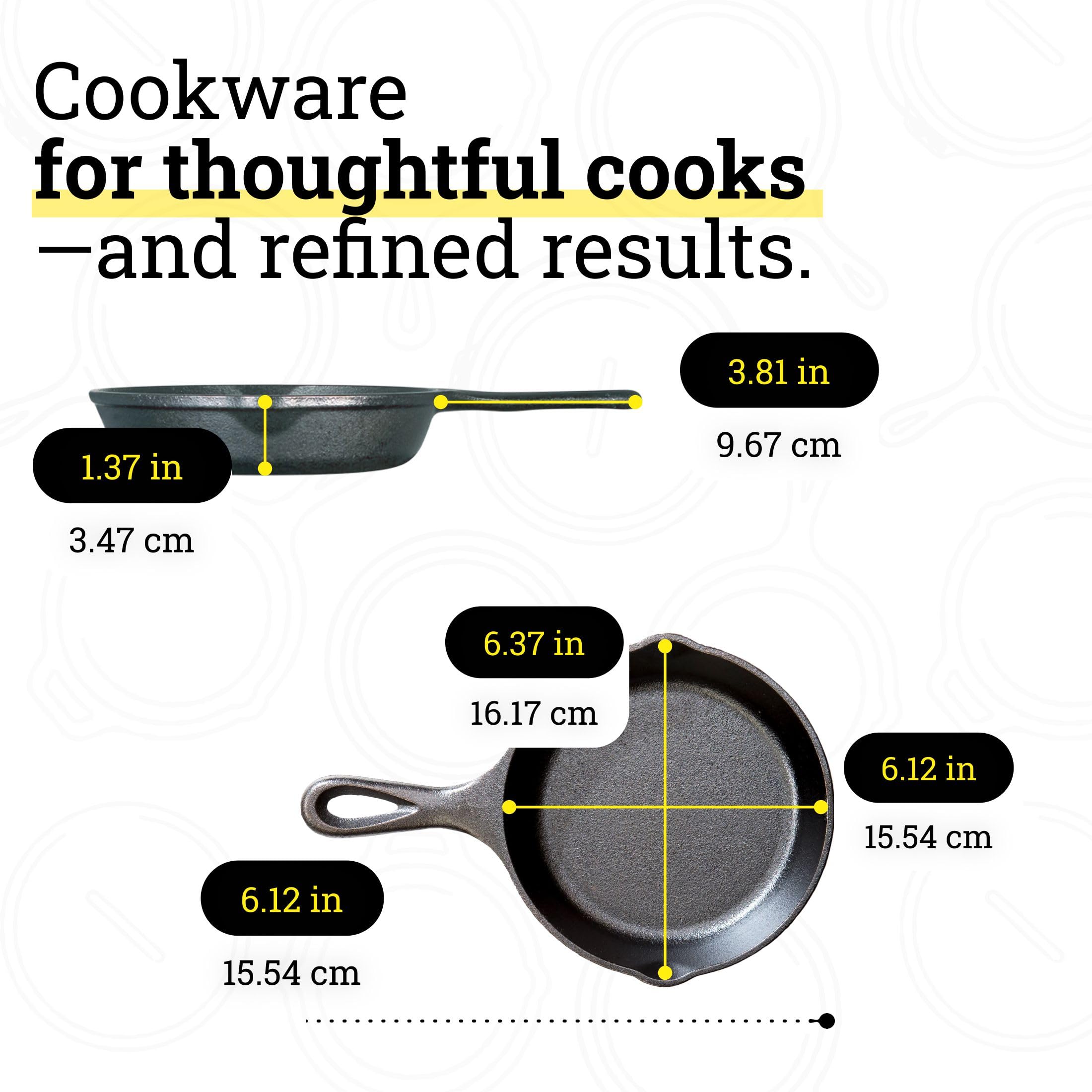 Lodge L3SK3 6-1/2-Inch Logic Pre-Seasoned Skillet (Black)