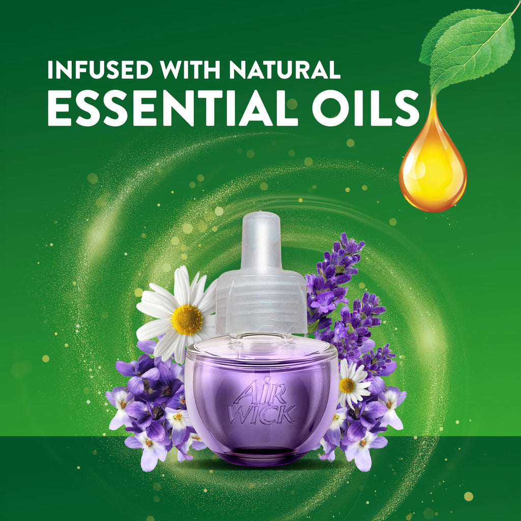 Air Wick Plug in Scented Oil Refills, Lavender and Chamomile, Eco Friendly, Essential Oils, Air Freshener, 0.67 Fl Oz (Pack of 10)