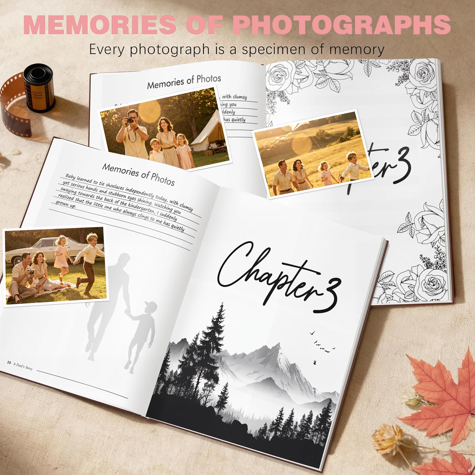 Mom's & Dad's Life Story Journals,Leather Hardcover Journals,300+ Guided Questions,Family Keepsake Book,Share Memories,Gift for Parents on Mother’s Day, Father’s Day, Christmas & Birthdays(Pink+Blue)