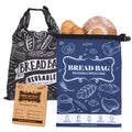 Bread Bags, 2 Packs Bread Bags for Homemade Bread, Reusable Sourdough Storage Bag With Zipper, Large Freezer Container to Keep Bread Fresh (Black, L)