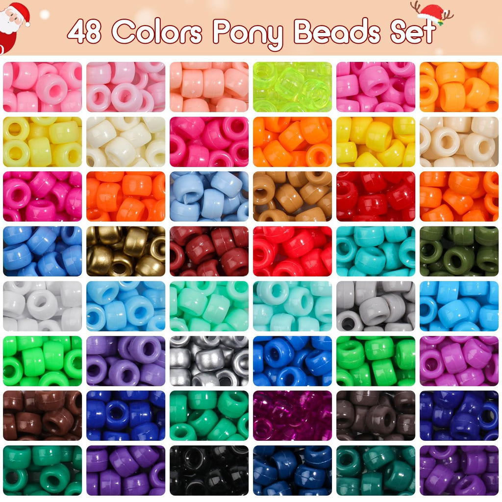Song Xi 3500pcs Pony Beads for Bracelets, Friendship Bracelet Kit Included Letter Beads, Kandi Bead, Number Charm Bracelet Beads, Elastic Strings, Bracelet Making Kit Crafts for Adults