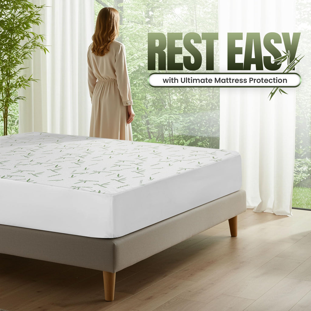 Utopia Bedding Waterproof Mattress Protector Full/Double Size, Bamboo Viscose Mattress Cover 200 GSM, Fits 15 Inches Deep, Breathable, Fitted Style with Stretchable Pockets