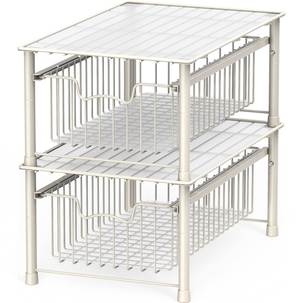 Simple Houseware Stackable Basket Drawer, White