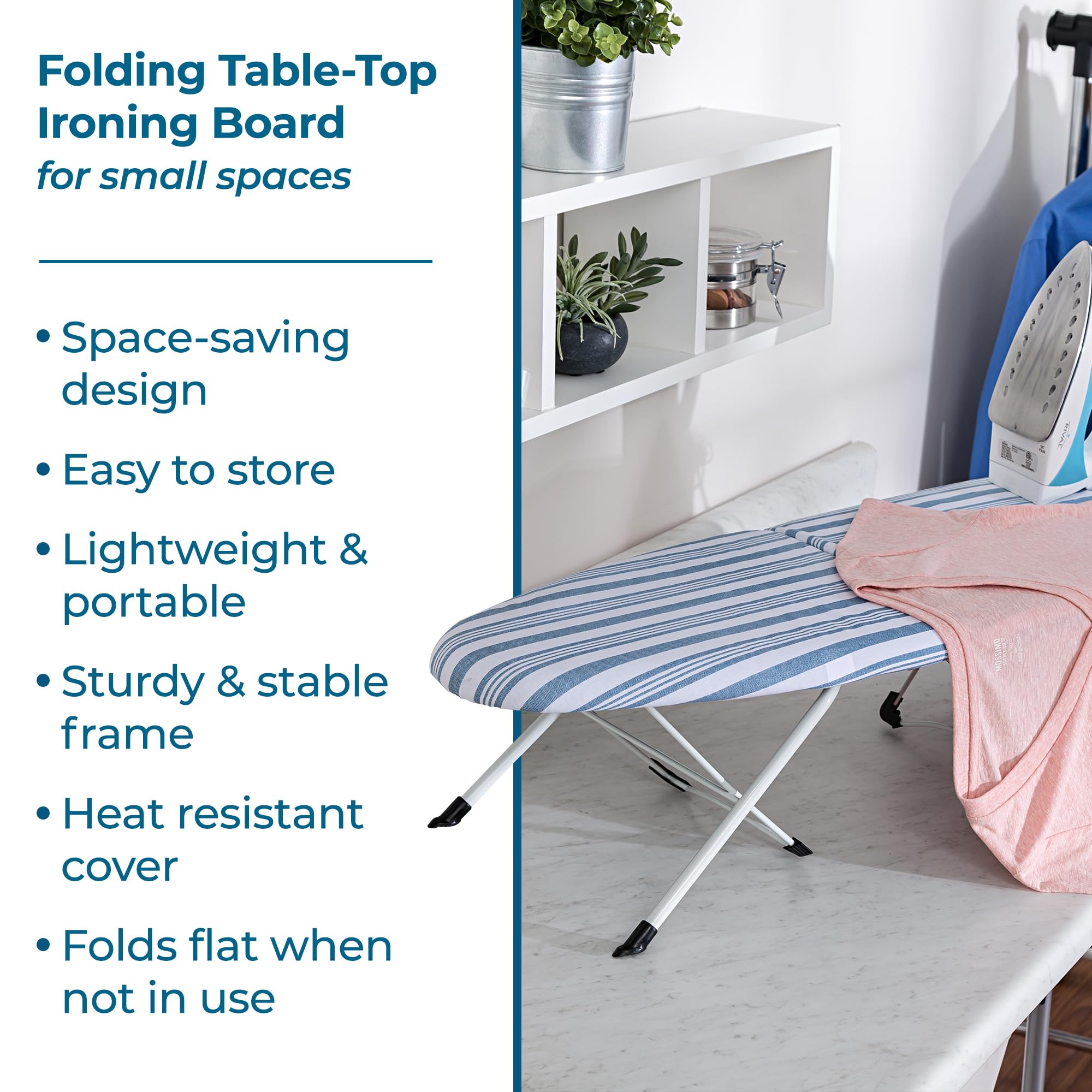 Folding Table-Top Ironing Board for Small Spaces