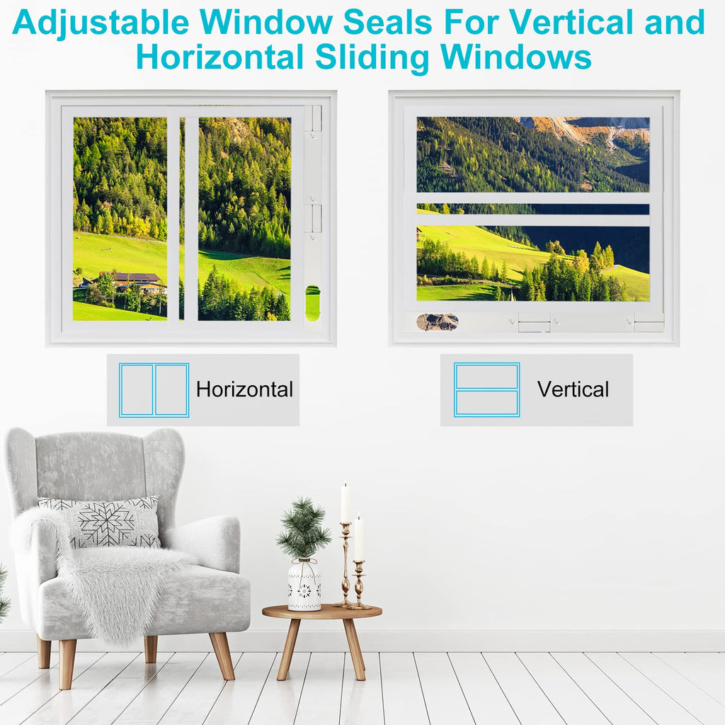 Estoder Portable AC Window Vent Kit with 5.9” Exhaust Hose & Coulper, Universal Window Seal for Portable Air Conditioner, Adjustable AC Duct Kit for Sliding Horizontal & Vertical Windows