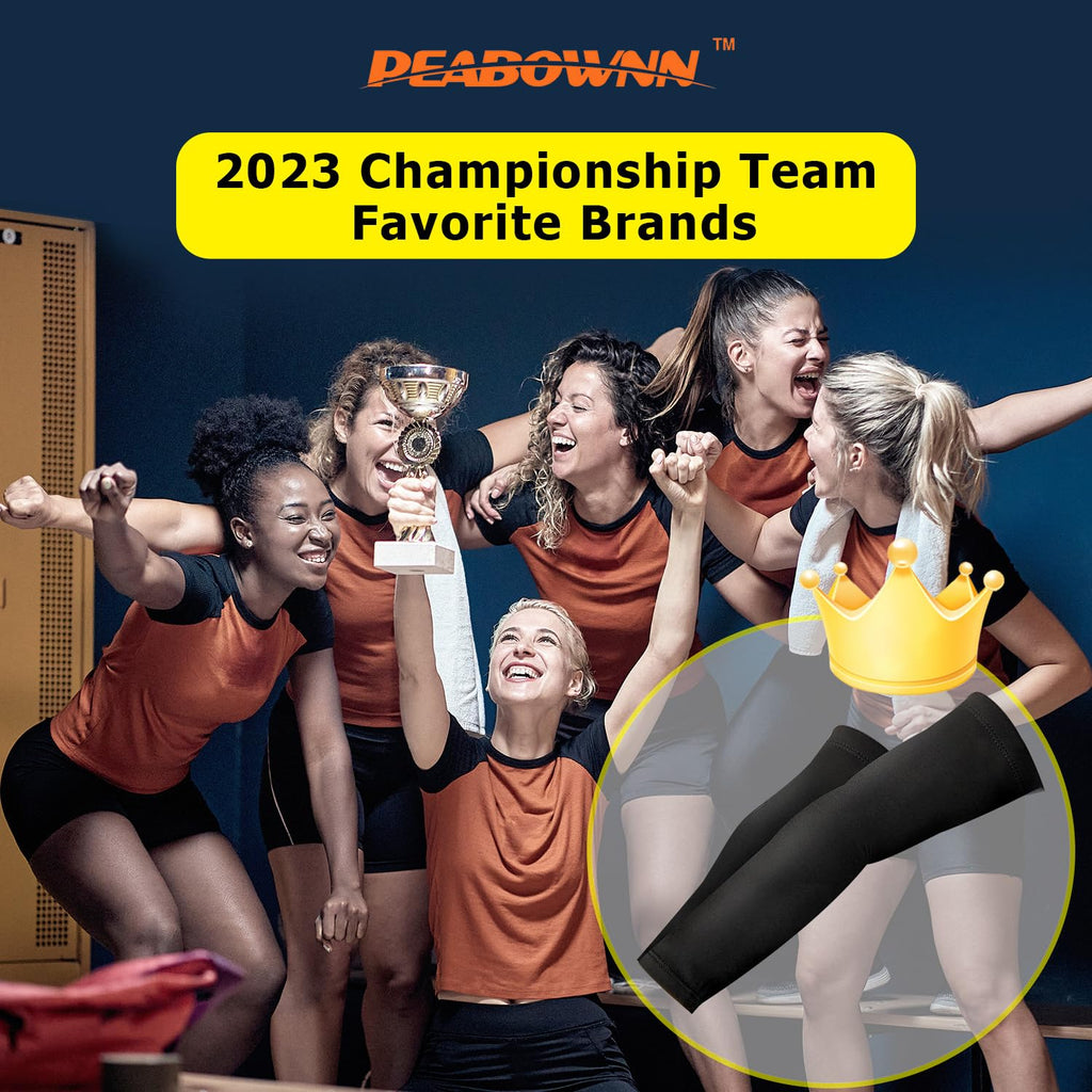 Peabownn Volleyball Arm Sleeves youth 3XS-2XL - Compression Volleyball Arm Sleeves for Women Teen Black S