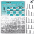 Zmbroll 1440Pcs Mini Self Tapping Screws - Phillip Pan Head Micro Electronic M1 M1.2 M1.4 M1.7 M2 M2.3 Silver 24 Size Assortment Kit