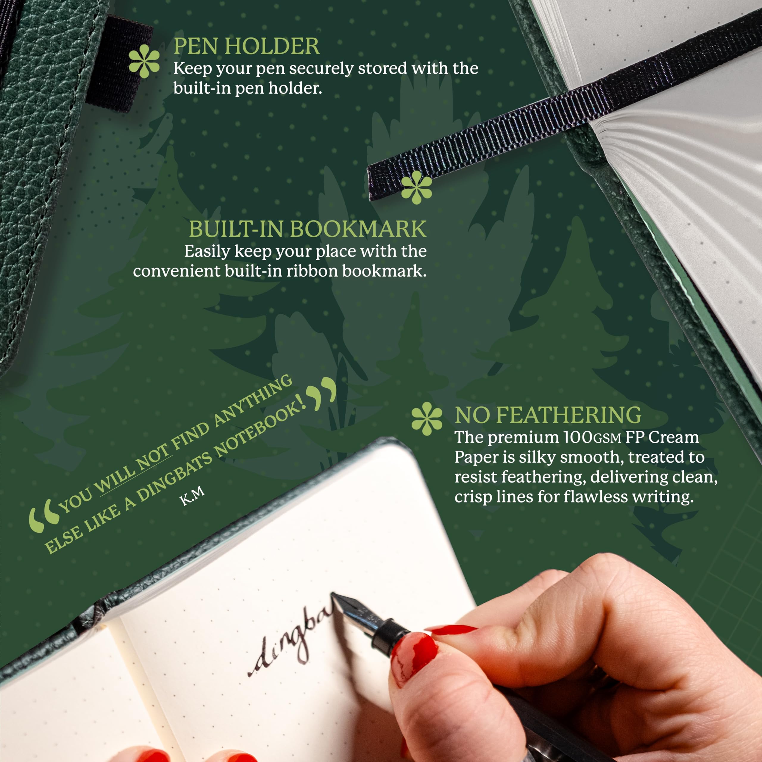 Dingbats* - Wildlife A6 Lined Pocket Notebook - PU Leather Hardcover for Work and Travel Journal - Pocket, Elastic Closure, Pen Holder, Bookmark
