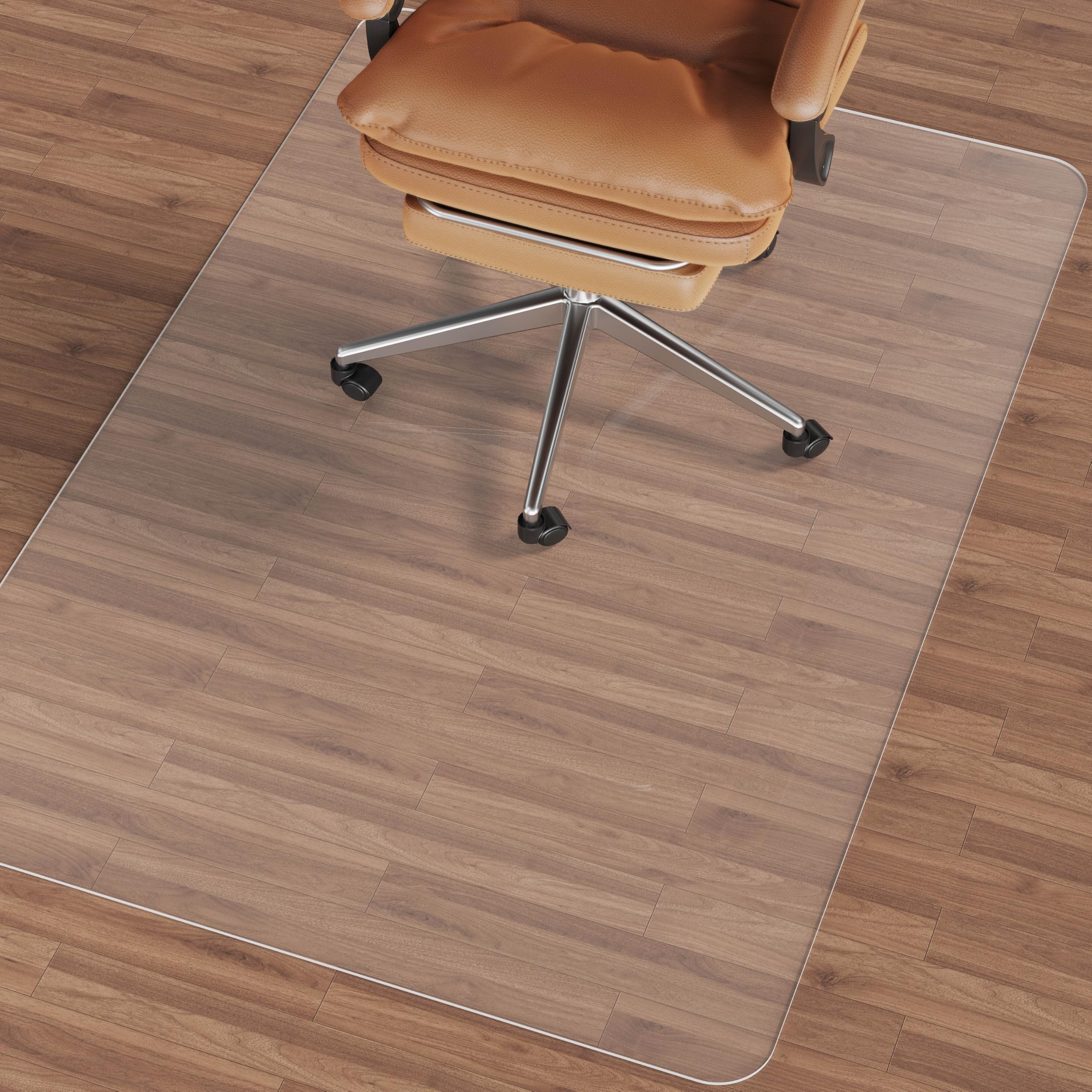 NATRKE Office Chair Mat for Hardwood Floor, 36"x48" Clear Desk Chair Mat with Non-Slip Frosted Back, Transparent PVC Floor Protector Rug for Home Office, BPA & Phthalate Free (Not for Carpet)