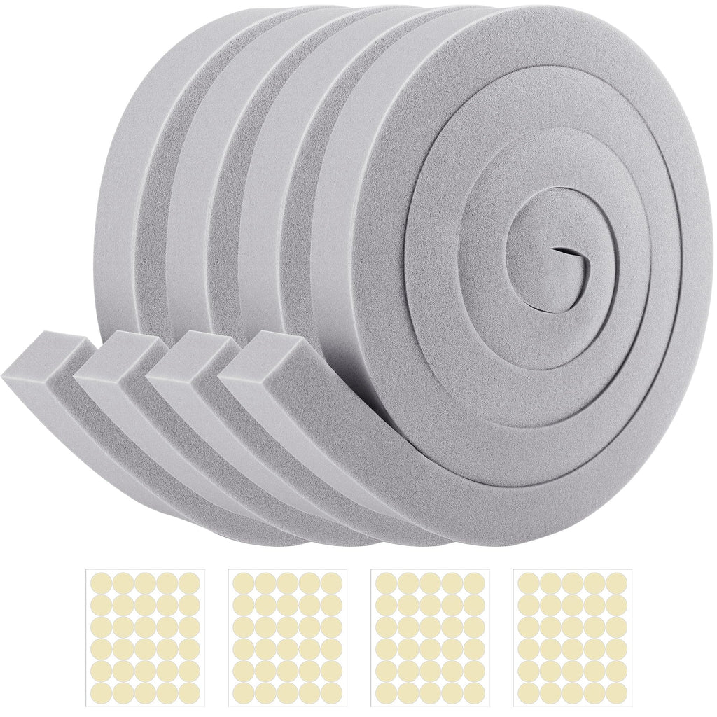 4 PCS Air Conditioner Foam Tape - 1 x 1 inch x 6.5 Ft AC Foam Weather Stripping- Non-Adhesive Foam Seal Strip with Glue Point for Air Conditioner Door Window Seal