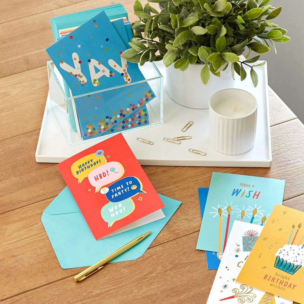 Hallmark Birthday Cards Assortment, 36 Cards with Envelopes (Bright Birthday Wishes)