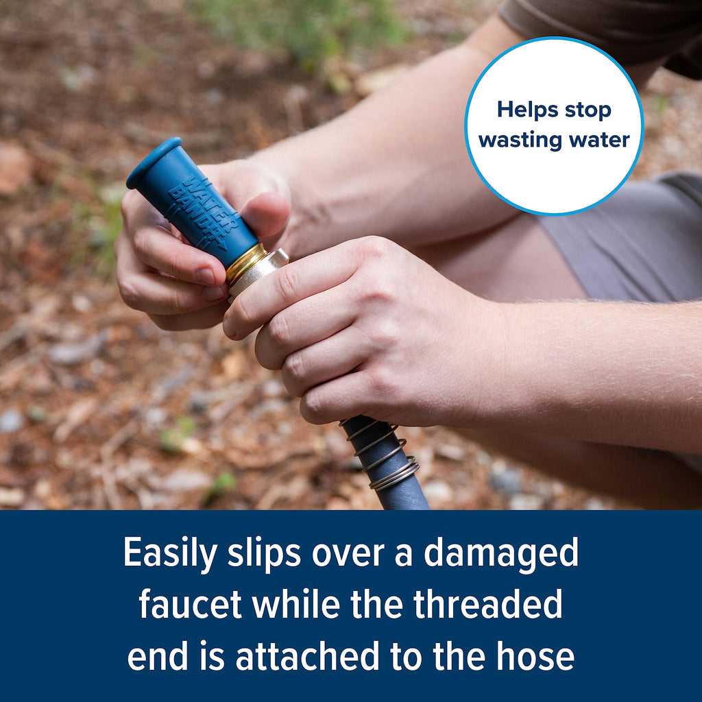 Camco Water Bandit w/Clamp | Connect Garden Hose/Water Hose to Damaged Faucet or Faucet w/o Threads | Features Flexible Design & Includes (2) Water Bandits and (2) Clamps | Drinking Water Safe (22480)