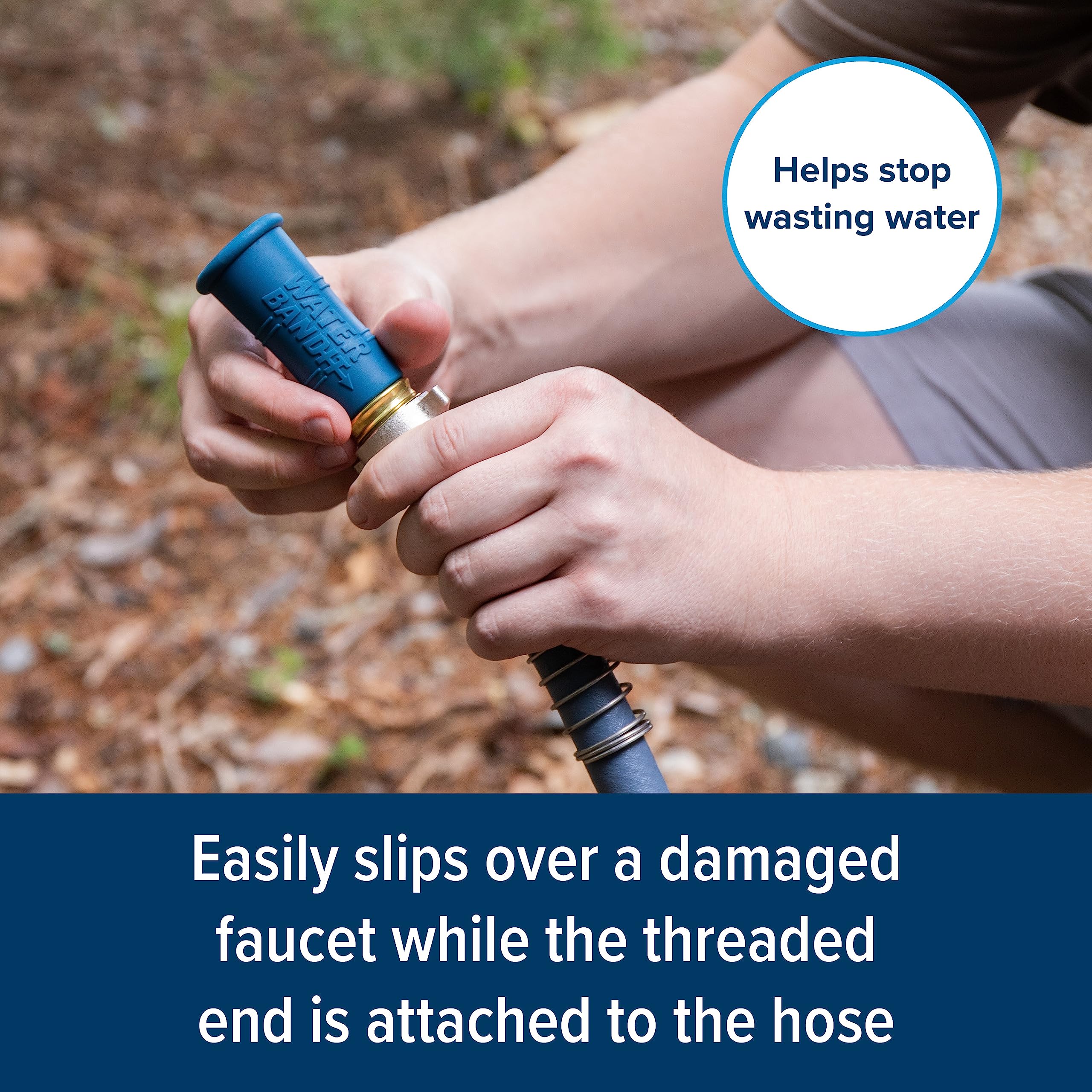 Camco Water Bandit w/Clamp | Connect Garden Hose/Water Hose to Damaged Faucet or Faucet w/o Threads | Features Flexible Design & Includes (2) Water Bandits and (2) Clamps | Drinking Water Safe (22480)