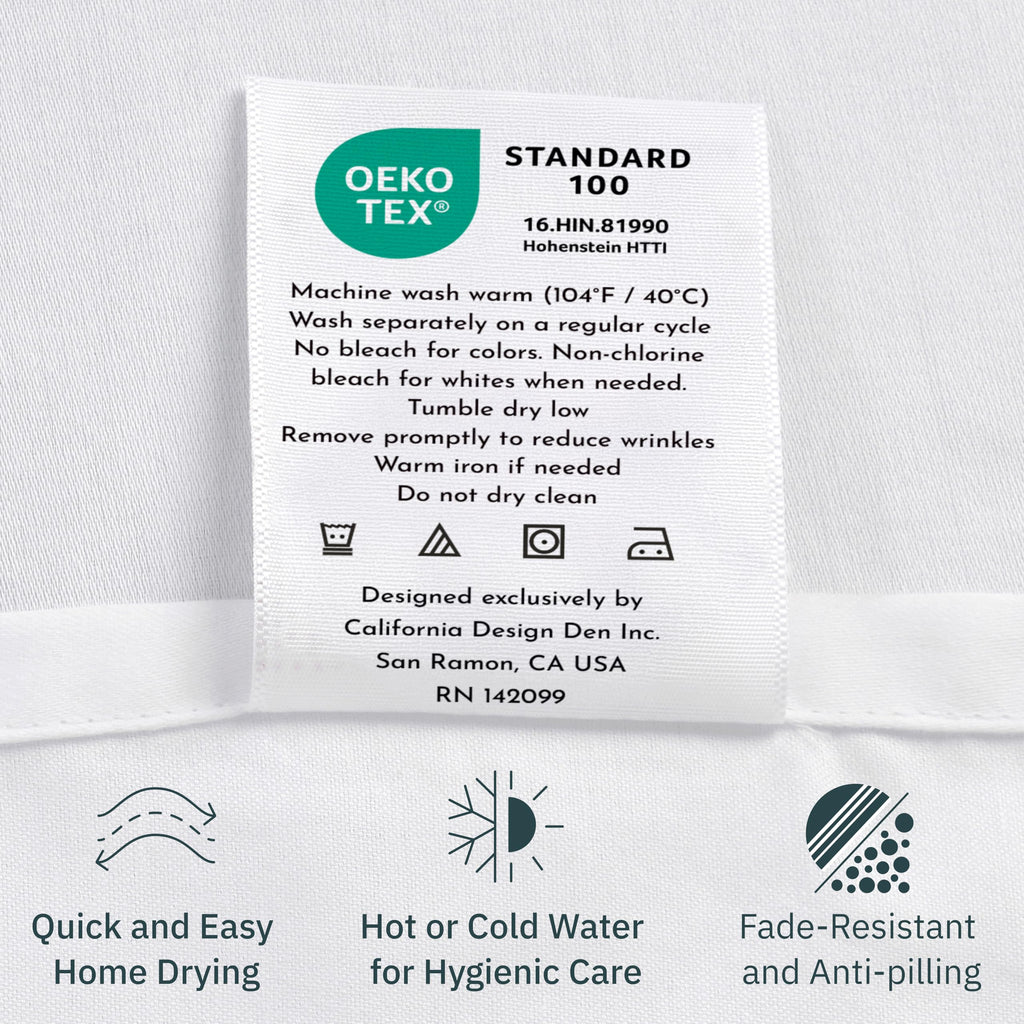California Design Den Standard Queen Size Pillowcase Set - 400 Thread Count, 100% Cotton Sateen, Set of 2 Pillow Covers, Breathable, Cooling, Soft for Quality Sleep - Bright White