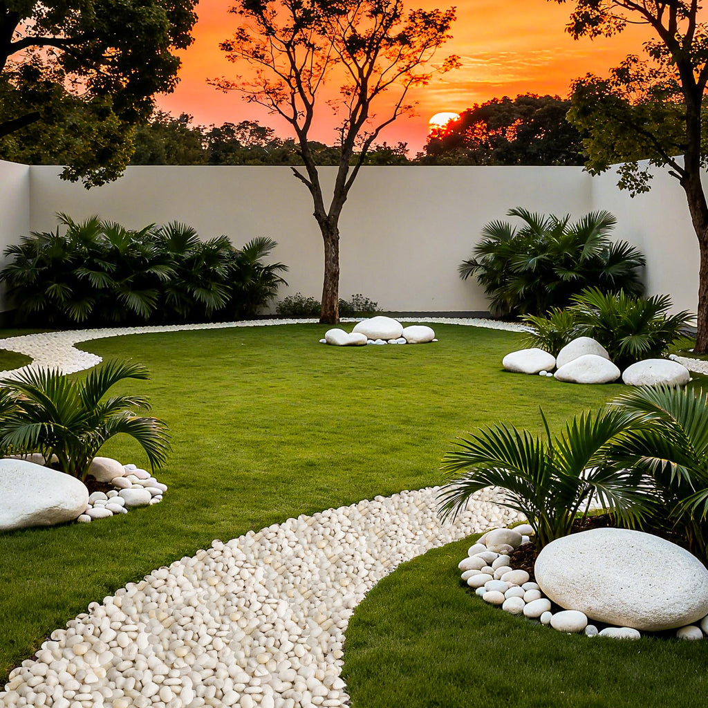 Onlyfire 5lb White Polished Pebbles, 3/8"-13/16" Natural Decorative River Rocks Aquarium Gravel Stones for Landscaping, Indoor Plants, Vase, Succulent, Fish Tank