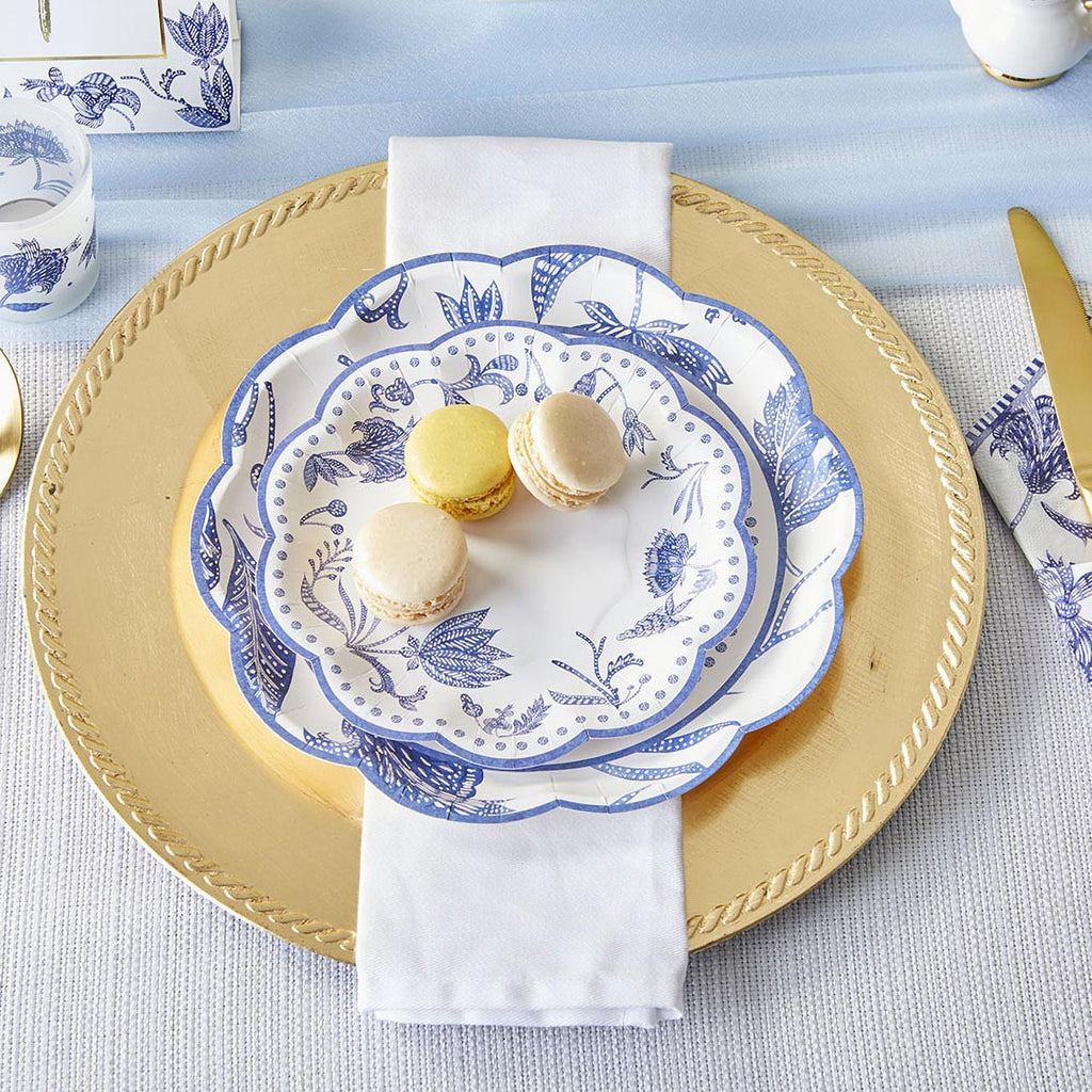Kate Aspen Blue Willow 62pc Paper Plates Napkins, 16pcs 7 inch & 16pcs 9 inch Heavy Duty Disposable Party Plates, 30pcs 6.5 inch Durable Paper Napkins for Birthday, Baby Shower, Wedding Party