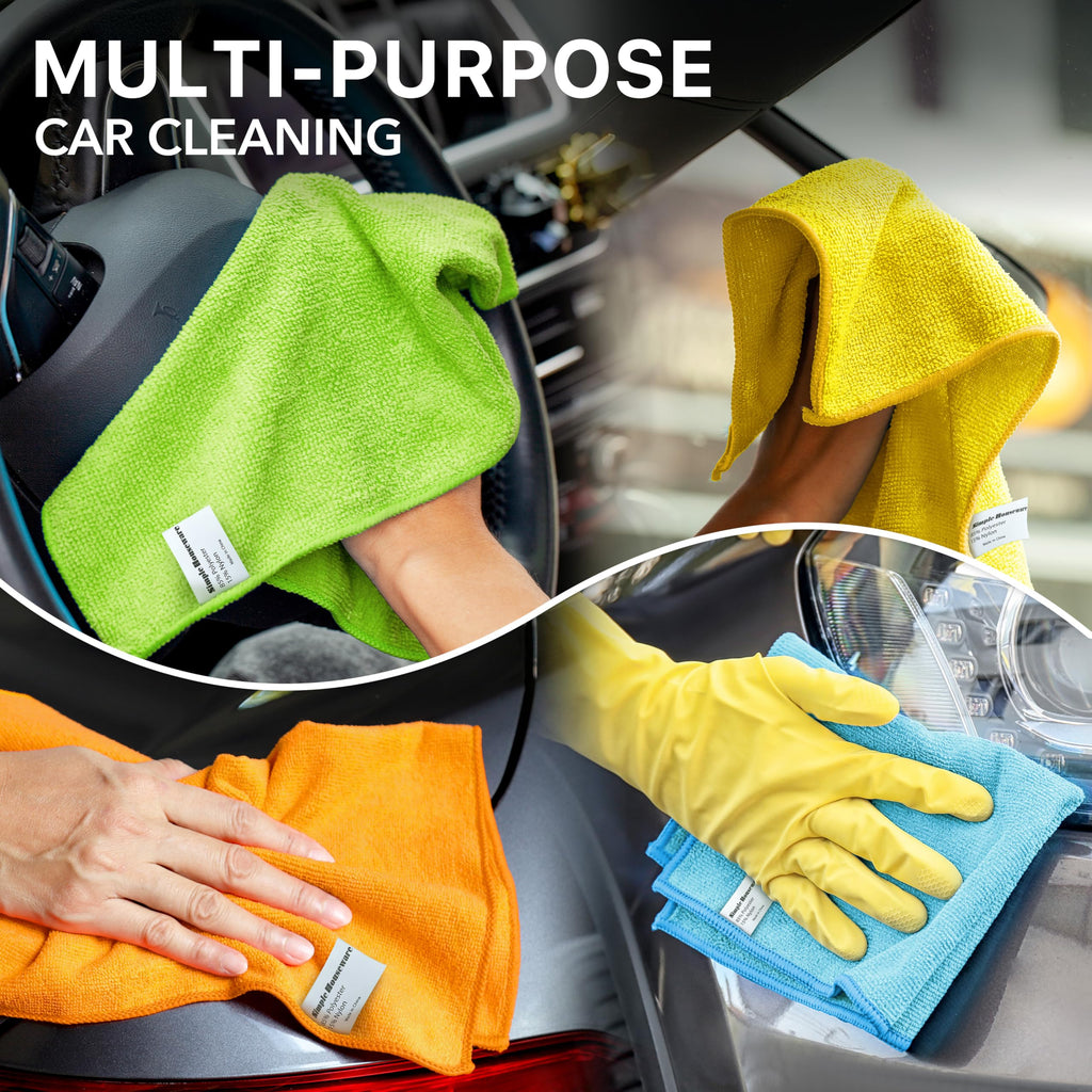 Simple Houseware Microfiber Cleaning Cloth 50 Pack, 12" x 12", 4 Color